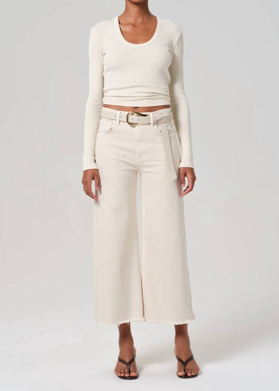 NEW CITIZENS OF HUMANITY crop wide leg pants in almondette lyra